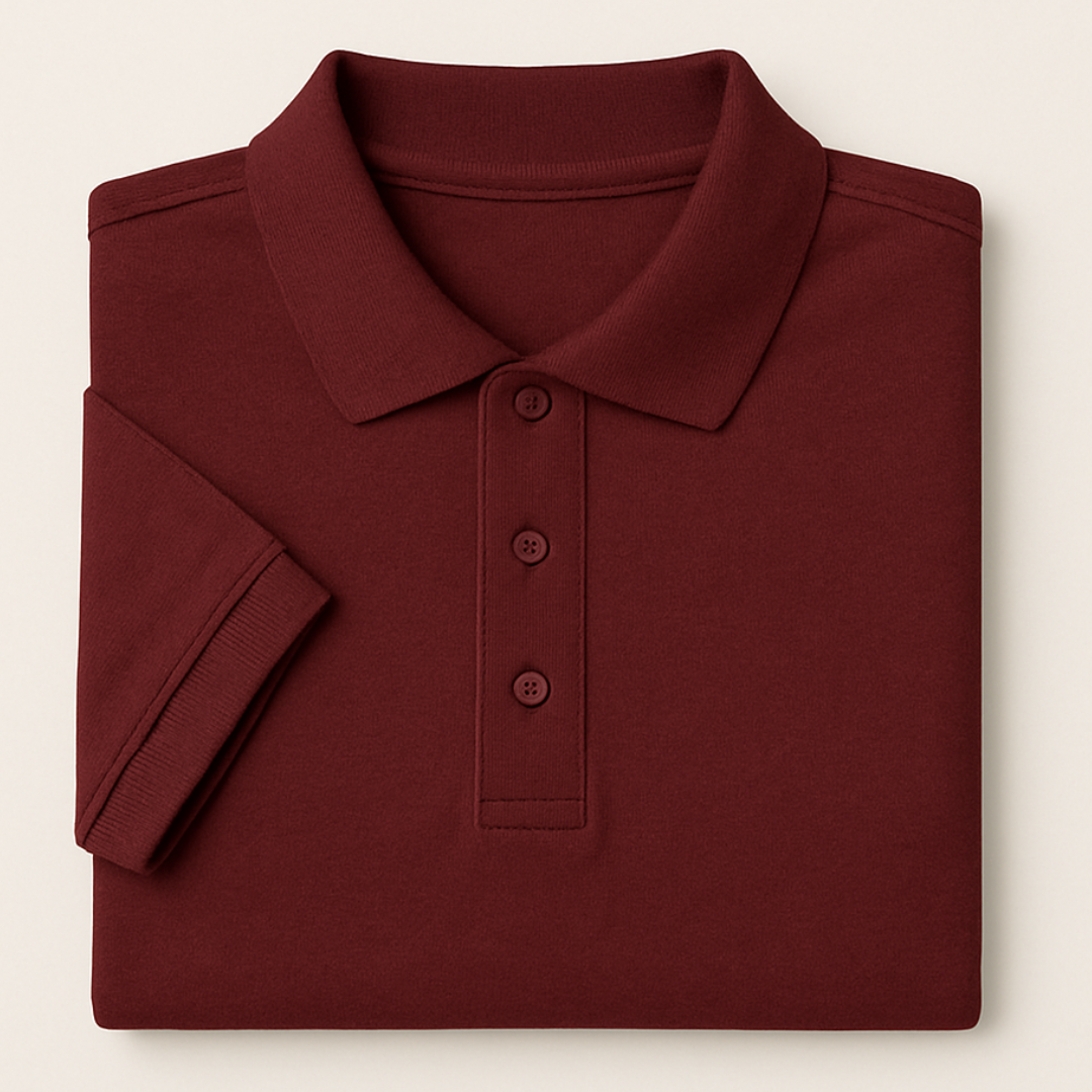 Solid: Maroon Polo T-Shirt