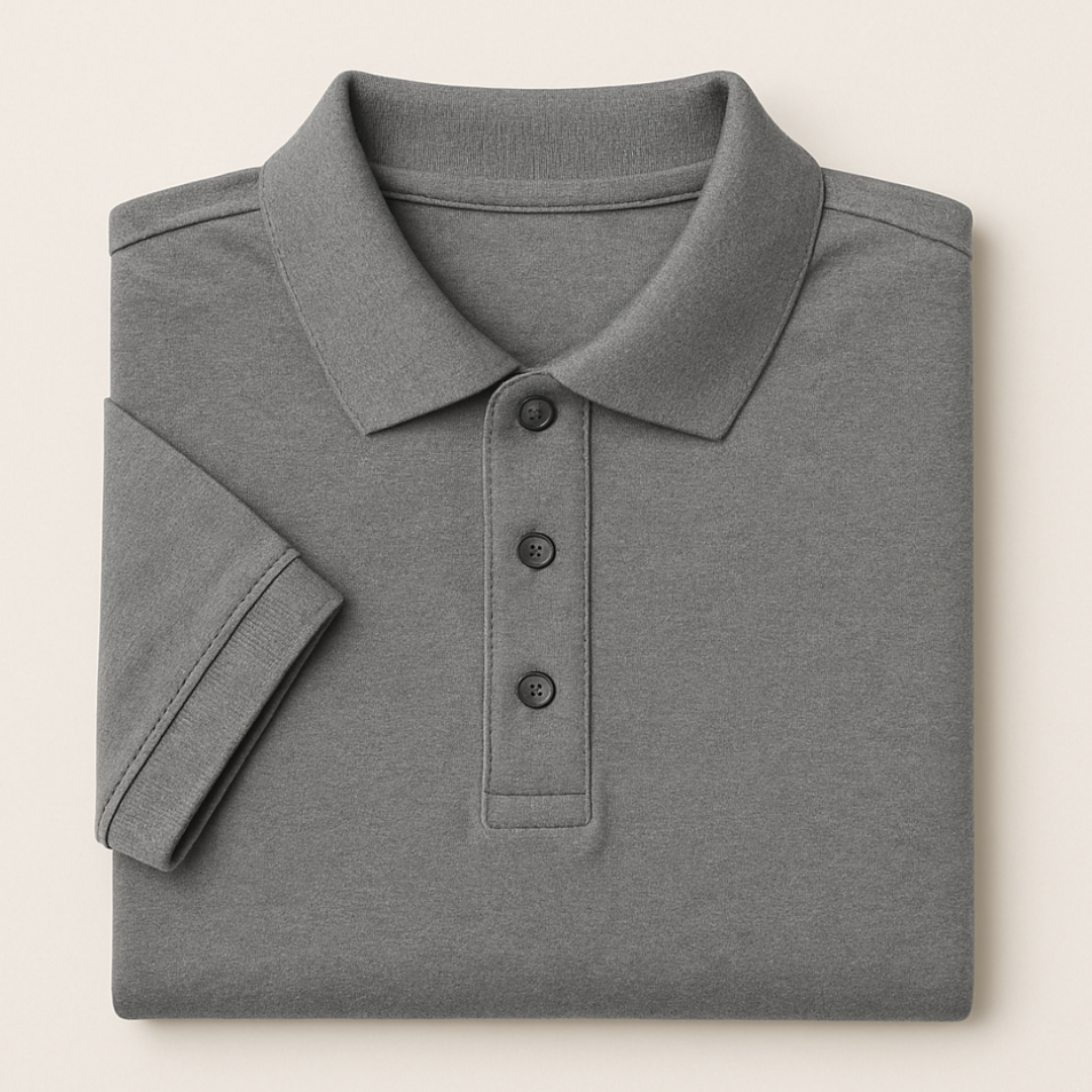 Solid: Grey Polo T-Shirt