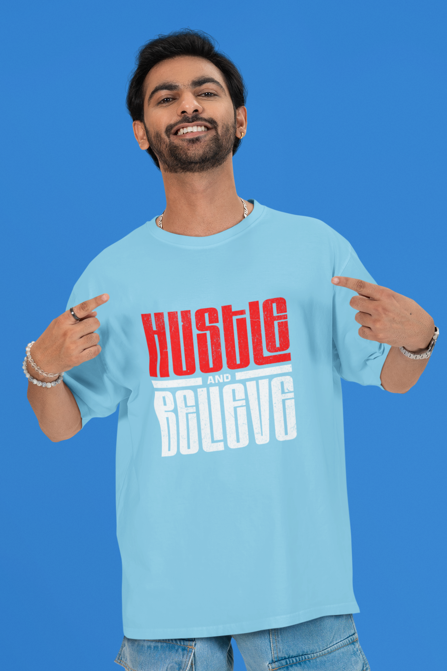 Hustle And Believe Unisex Oversized T-Shirt