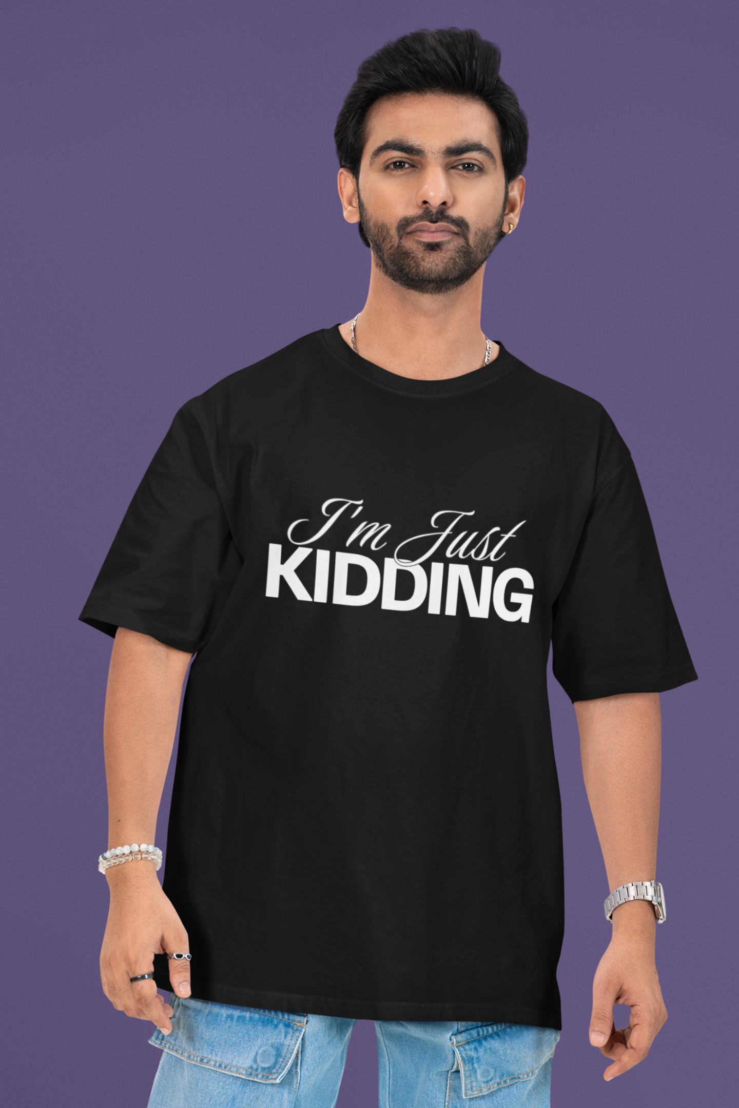 Just Kidding Unisex Oversized T-Shirt
