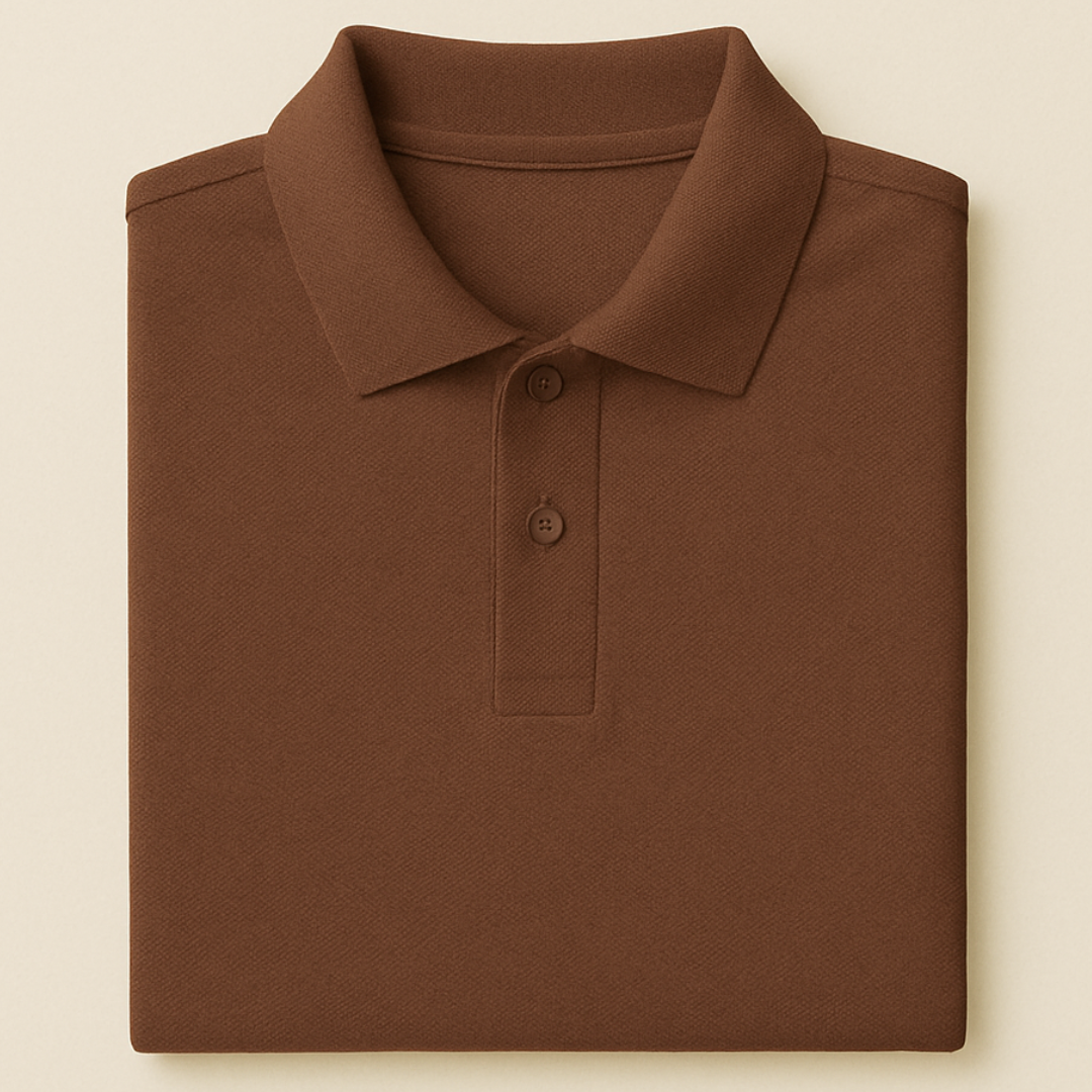 Solid: Brown Polo T-Shirt