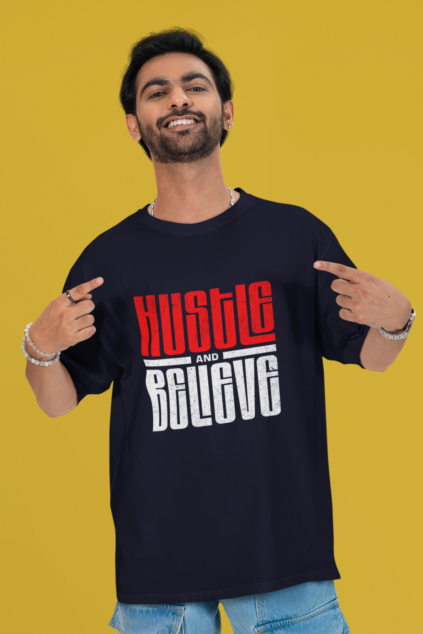 Hustle And Believe Unisex Oversized T-Shirt