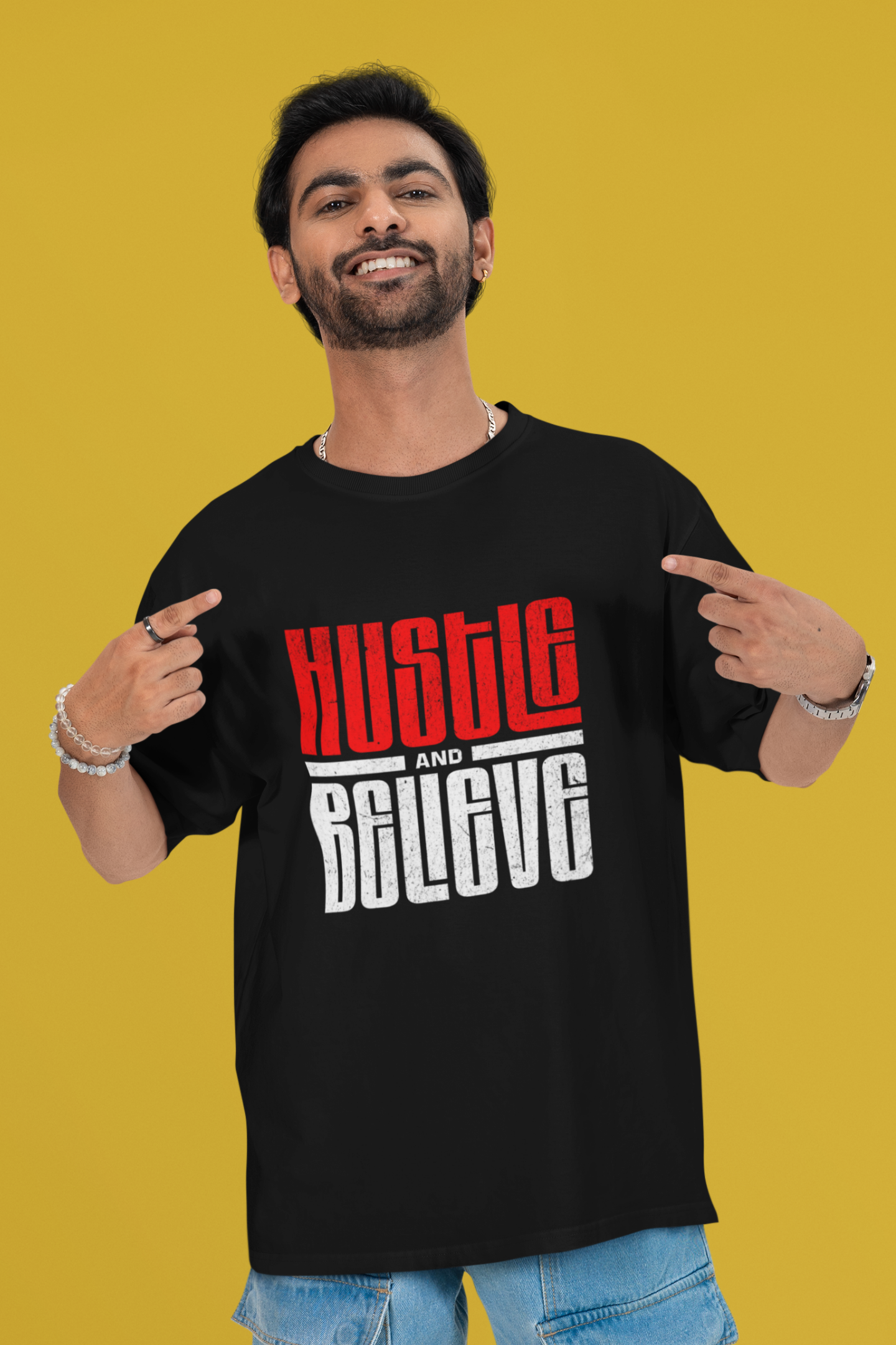 Hustle And Believe Unisex Oversized T-Shirt