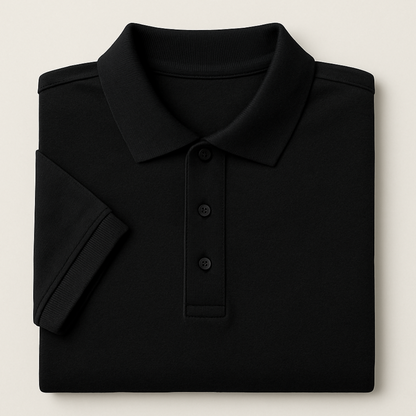 Solid: Black Polo T-Shirt