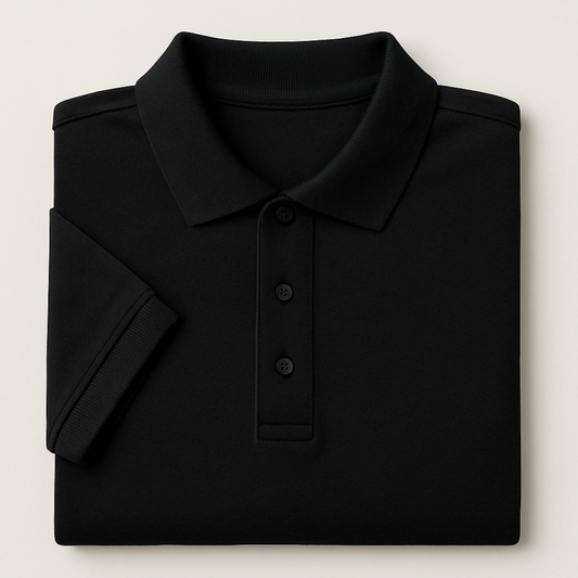 Solid: Black Polo T-Shirt